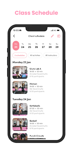 Android application ASAV FITNESS screenshort