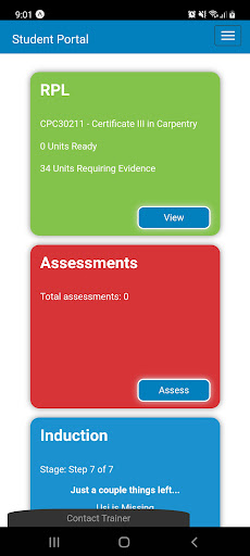 Android application Realistic Training Options screenshort