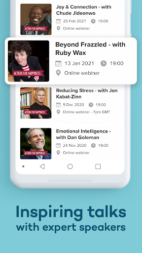 Screenshot of Action for Happiness: Get Tips