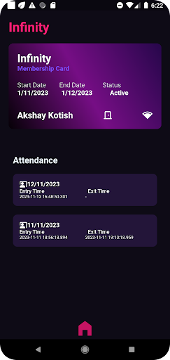 Carte Fitness Screen 2