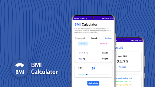 Android application BMI Calculator screenshort