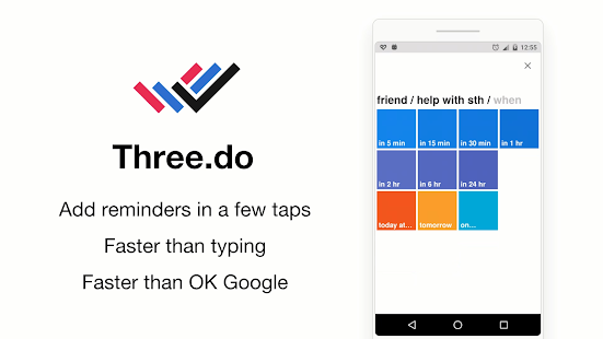 Three.do: the quickest ToDo, reminder, tasks app Screenshot