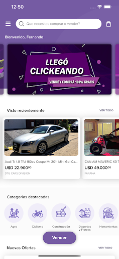 Android application Clickeando screenshort