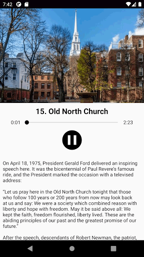 Android application Historic Boston -Freedom Trail screenshort