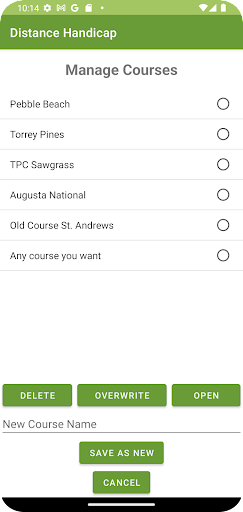 Golf Distance Handicap Screen 3