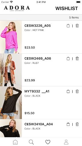 Adora - Wholesale Clothing App Screen 2