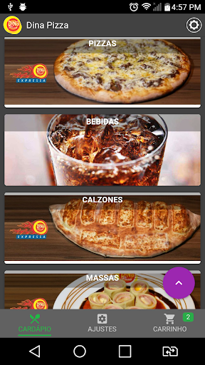 Android application Dina Pizza screenshort