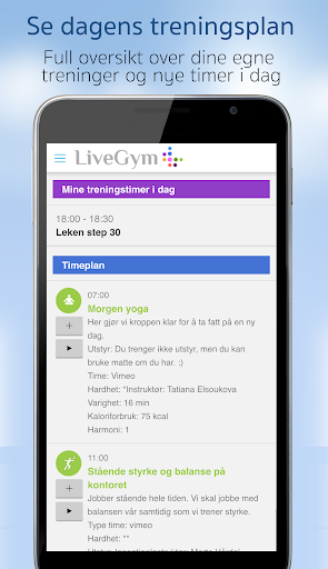 Android application LiveGym screenshort