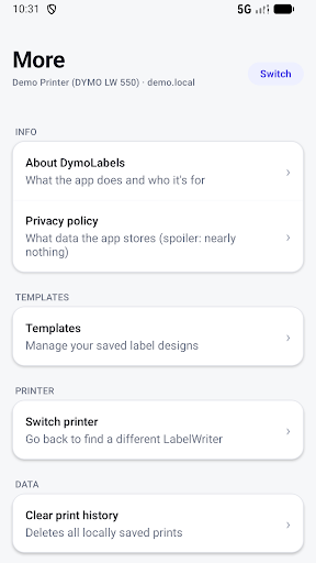 App screenshot