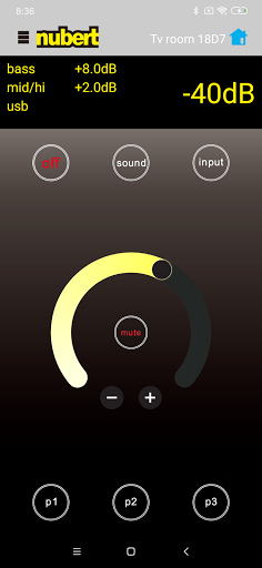 Android application nubert X-Remote screenshort