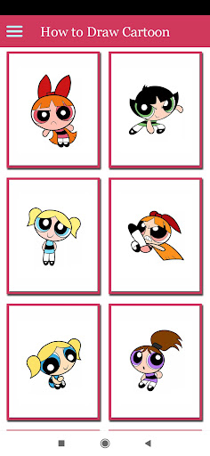 Android application How To Draw Cartoon : PowerGir screenshort