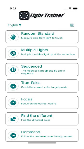 Android application Light Trainer screenshort