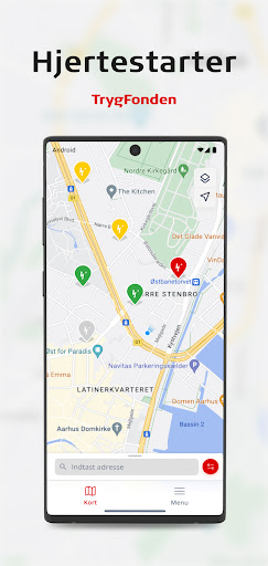 Android application TrygFonden Hjertestarter screenshort