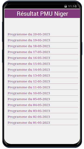Résultats PMU Lonani du Niger Screen 3