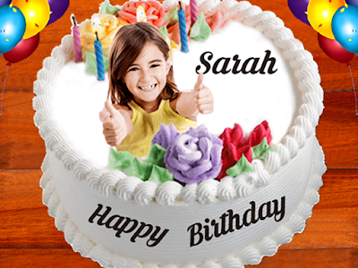 Lover name birthday cake with photo frame 259682