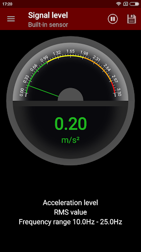 mVIBE vibration meter/analyzer Screen 2