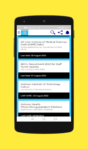 Android application Staff Nurse Job Vacancy India screenshort