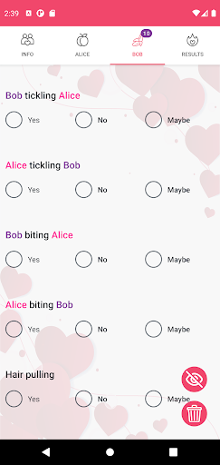 Yes No Maybe list for couples