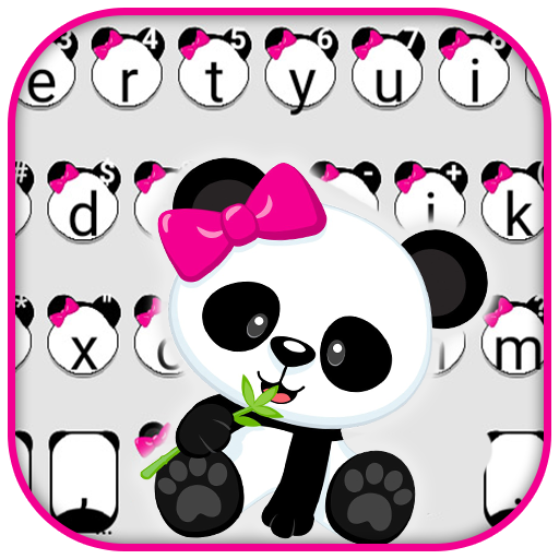 Cute Bowknot Panda Keyboard Th  Icon