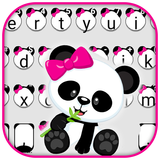 Cute Bowknot Panda Keyboard Th logo