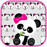 Cover Image of Download Cute Bowknot Panda Keyboard Th  APK