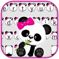 Тема для клавиатуры Cute Bowknot Panda