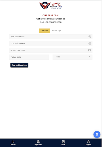 Viswa Cabs Screen 3