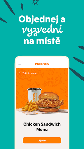 Android application Popeyes Česko screenshort