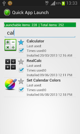 Quick App Launch Screen 2