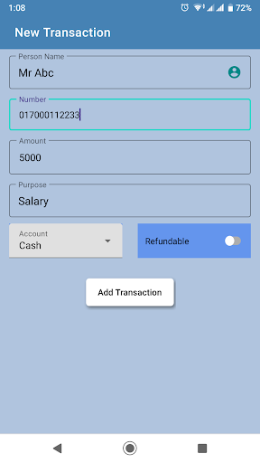 Android application Wallet X screenshort