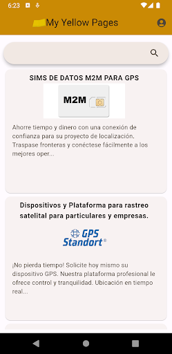 Android application My Yellow Pages screenshort