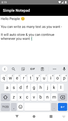 Simple Notepad Screen 2