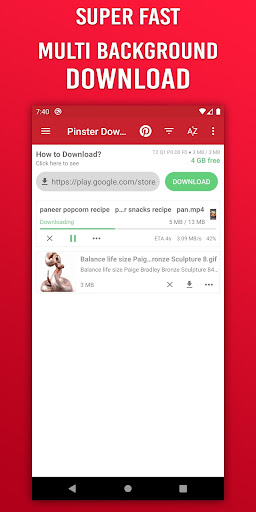 Downloader de vídeo para Pinterest - GIF e proteção de história