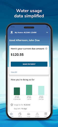 Screenshot of MyWater Pleasanton App