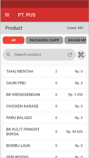 PT. PUS App Production Screen 2