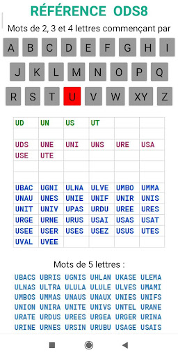 Android application Mots scrabble 2 à 5 lettres screenshort