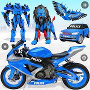 Police Eagle Robot Bike Game