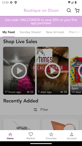 Android application Boutique on Dixon screenshort