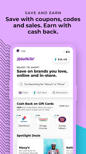 Screenshot of RetailMeNot: Cash Back & Codes