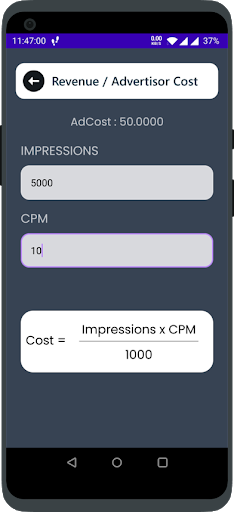 CPM Calculator Screenshot 2 - AppWisp.com