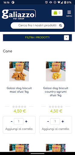Android application Galiazzo PetShop screenshort