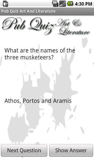 Pub Quiz Art And Literature Screen 2
