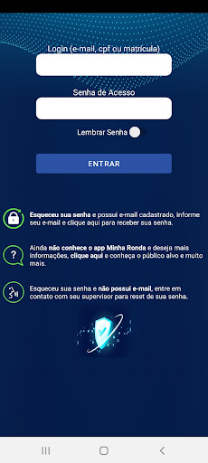 Android application Minha Ronda screenshort