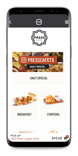 Android application Press Cafe screenshort