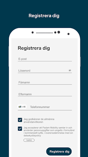 Android application Västtrafik Buss on demand screenshort