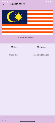 Android application Flags of the World Trivia screenshort
