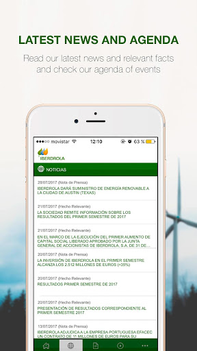 Android application IBERDROLA Investor Relations screenshort