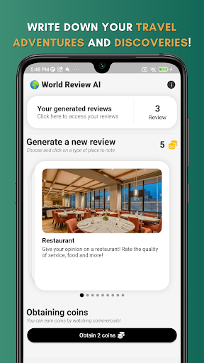 Android application WorldReview AI screenshort