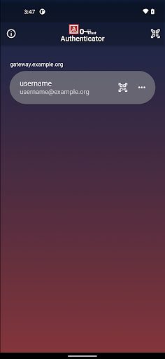 Android application AT.0Trust Authenticator screenshort