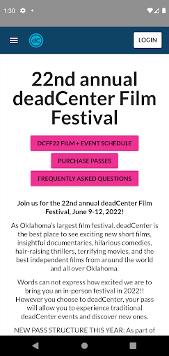 Android application deadCenter Film Festival screenshort